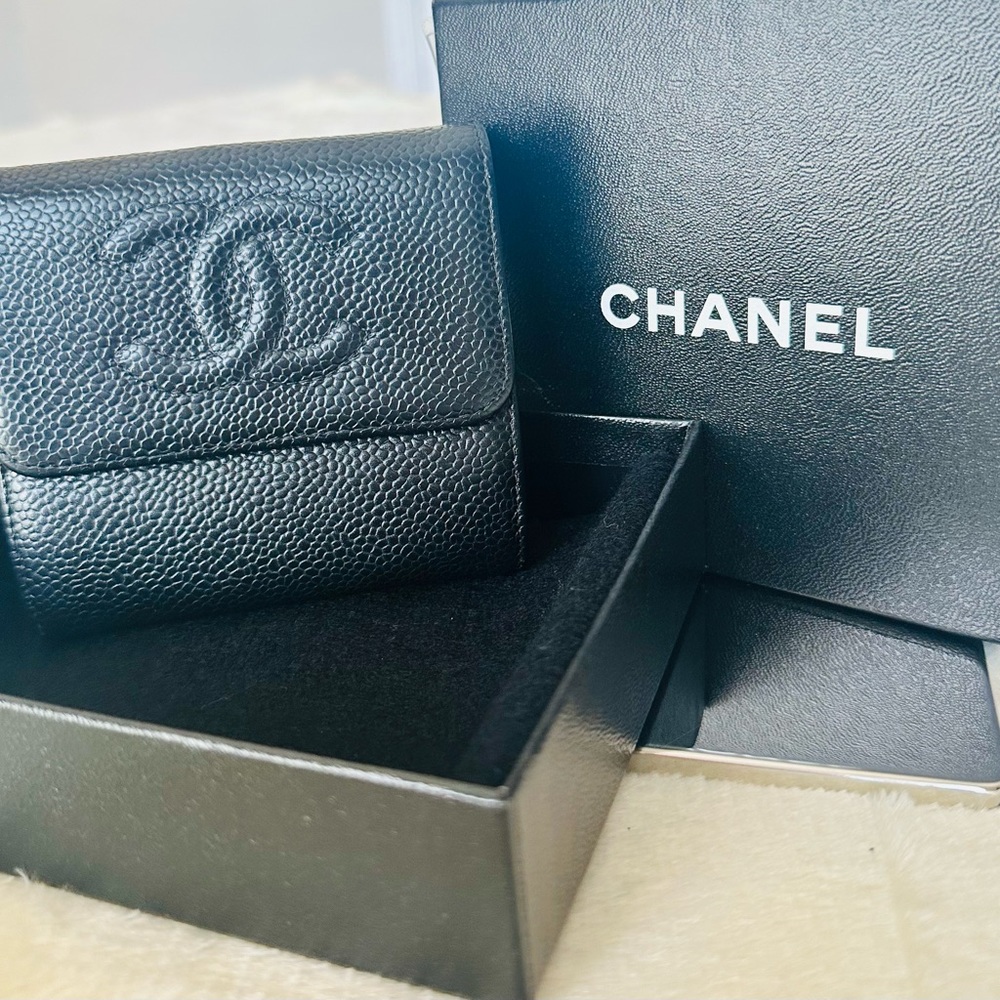 Chanel Caviar Leather Compact Wallet